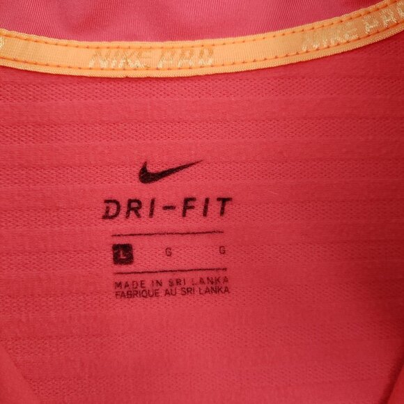 Nike Dri-Fit Half Zip Hi-Neck Knit Longsleeve Pull On Sweater Large Women Pink - Picture 4 of 10